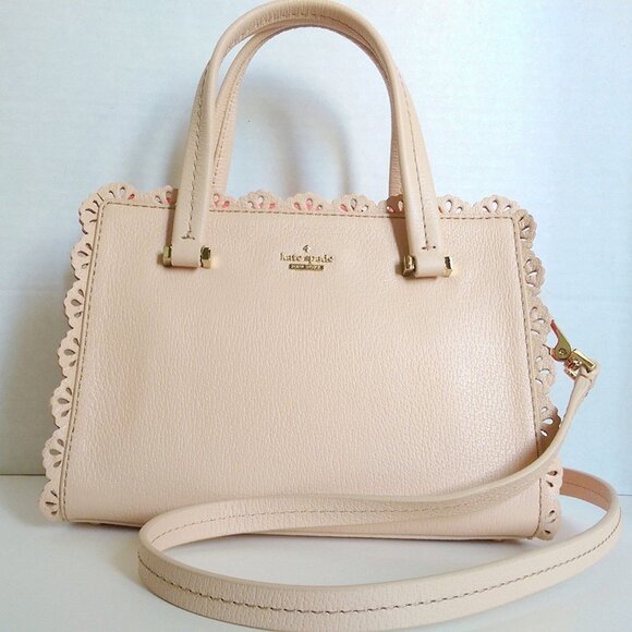 Euc Kate Spade Peach Scallop Leather Crossbody Bag Purse - Picture 1 of 14